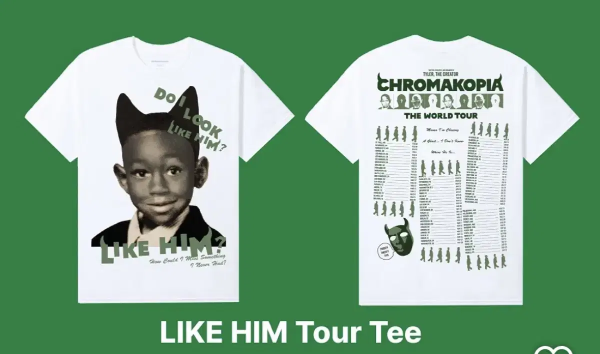 ミュージシャン Tyler, the creater LIKE HIM TOUR TEE Chromakopia Tour Like Him Tee Tyler The Creator 2025 Reprint